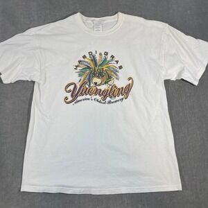 Yuengling Mardi Gras T Shirt Mens XL White America's Oldest Brewery Graphic Tee